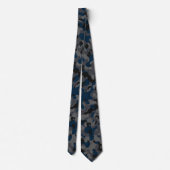 Cravate Motif de camouflage bleu foncé, noir et gris (Dos)