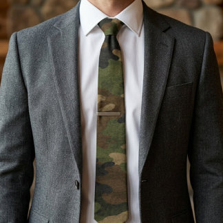 Cravate Motif de camouflage en bois Forest Recon