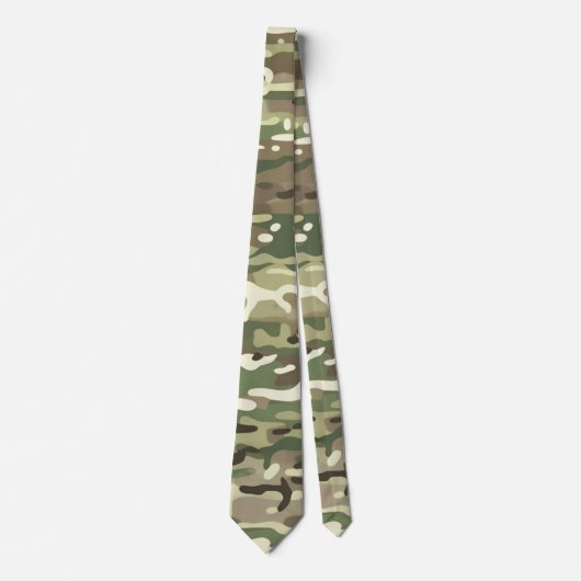 Cravate Motif de camouflage forestier vert bois (Devant)