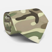 Cravate Motif de camouflage forestier vert bois (Roulé)