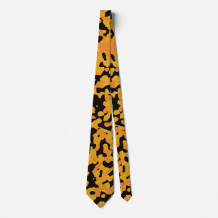 Cravate Motif de camouflage jaune et orange