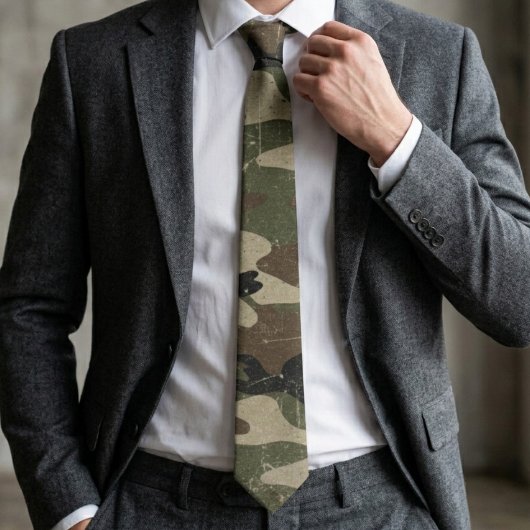 Cravate Motif de camouflage militaire rétro