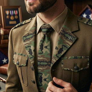 Cravate Motif de camouflage militaire Woodland