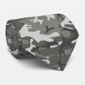 Cravate Motif de camouflage, nuances de gris avec noir (Roulé)