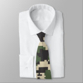 Cravate Motif de camouflage numérique vert (Attaché)