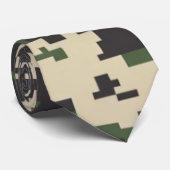 Cravate Motif de camouflage numérique vert (Roulé)