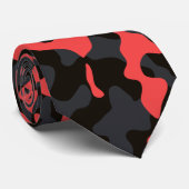 Cravate Motif de camouflage rouge et noir (Roulé)