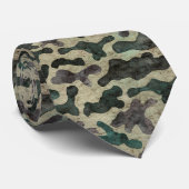 Cravate Motif de camouflage rustique aquarelle (Roulé)