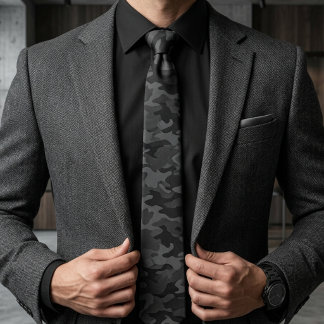 Cravate Motif de camouflage tactique Ombre de minuit