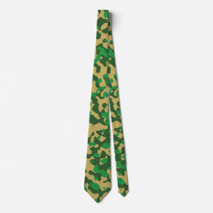 Cravate Motif de camouflage vert foncé, bronzé et vert