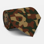 Cravate Motif de camouflage vert foncé, Brown et olive (Roulé)