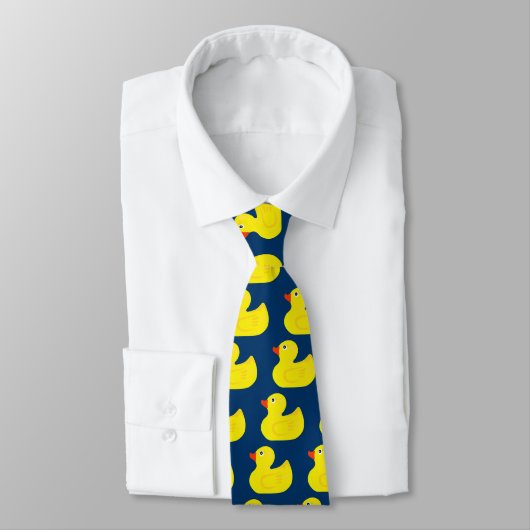 Cravate Motif de canard dans étang bleu cool (Attaché)