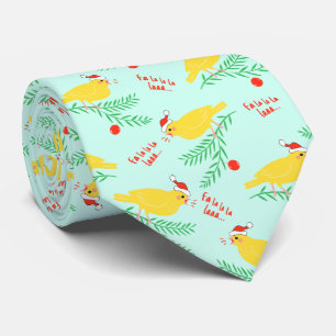 Cravate Motif de canari chantant Noël