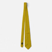 Cravate Motif de Carlin jaune moutarde (Dos)