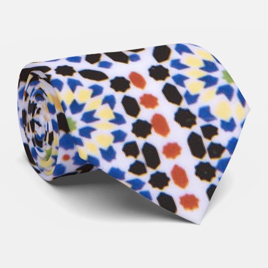 Cravate Motif de carreaux portugais traditionnels Azulejo (Roulé)