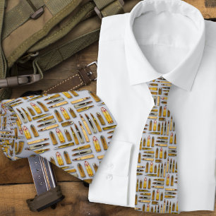 Cravate Motif de cartouches de munitions en noir