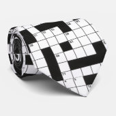 Cravate motif de casse-tête de mots croisés (Roulé)