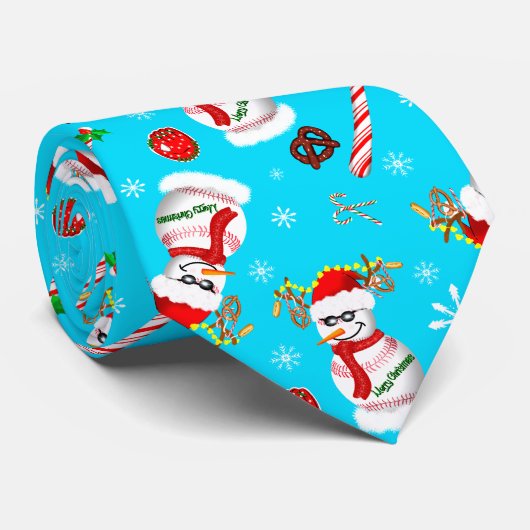 Cravate Motif de célébration de Noël Bonhomme de neige de (Roulé)