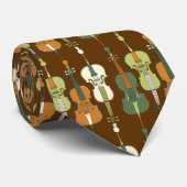 Cravate Motif de Cellos coloré (Roulé)