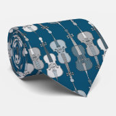 Cravate Motif de Cellos coloré (Roulé)