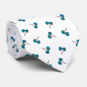 Cravate motif de cerisier bleu (Roulé)