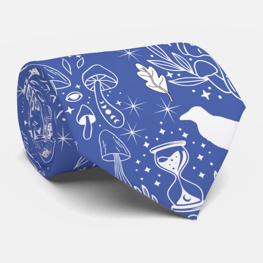 Cravate Motif de champignon psychédélique 2D.BW.b (Roulé)