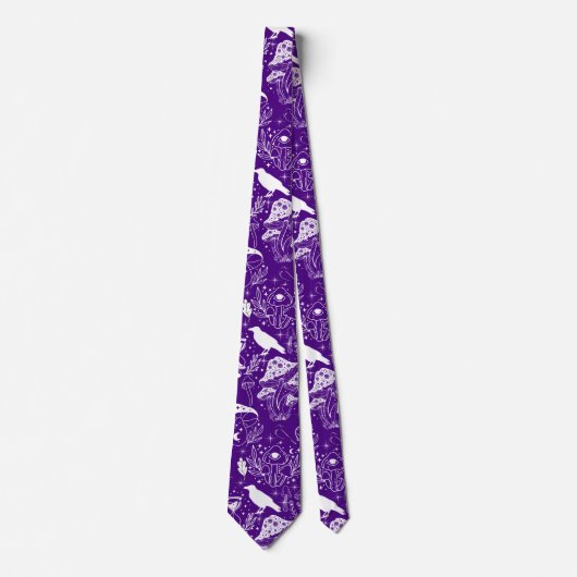 Cravate Motif de champignon psychédélique 2D.BW.b D violet (Devant)