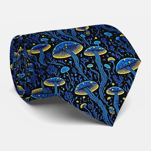 Cravate Motif de champignons (Roulé)