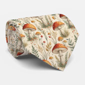 Cravate Motif de champignons boho forestier (Roulé)