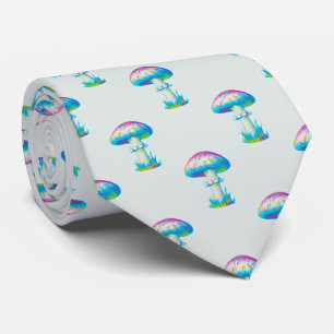 Cravate Motif de champignons colorés