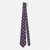 Cravate Motif de champignons roses (Devant)
