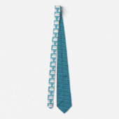 Cravate Motif de chat bleu et blanc (Dos)