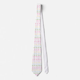 Cravate Motif de chat d'arc-en-ciel