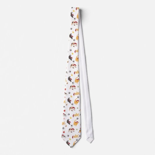 Cravate Motif de chat de vacances mignon (Devant)
