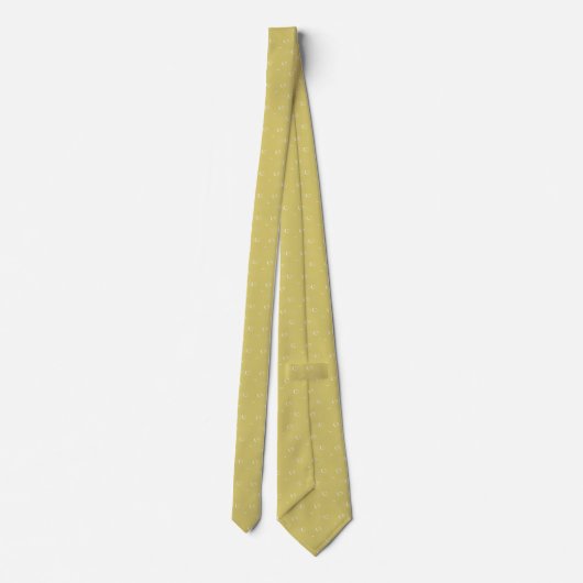 Cravate Motif de chat jaune moutarde (Dos)