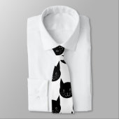 Cravate Motif de chat noir (Attaché)