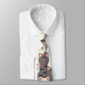 Cravate Motif de chats blancs et gris (Attaché)