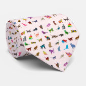 Cravate Motif de chats colorés (Roulé)