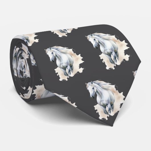 Cravate Motif de cheval en carrelage cool (Roulé)