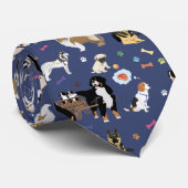 Cravate Motif de chien coloré (Roulé)