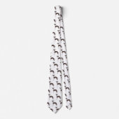 Cravate Motif de chien mignon gris italien cacheté et blan (Devant)
