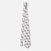 Cravate Motif de chien mignon gris italien cacheté et blan (Dos)