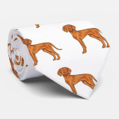 Cravate Motif de chien pointer dessin animé mignon Vizsla (Roulé)