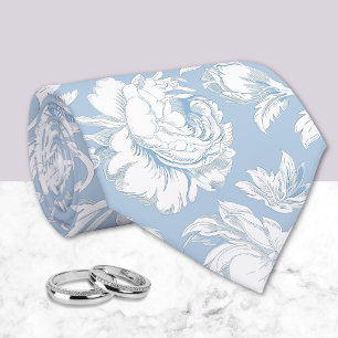 Cravate Motif de chinoiserie bleu et blanc