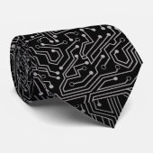 Cravate Motif de circuit connecté b Go noir (Roulé)