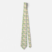 Cravate Motif de citrons floraux roses (Devant)