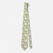 Cravate Motif de citrons floraux roses (Devant)