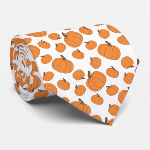 Cravate motif de citrouille orange