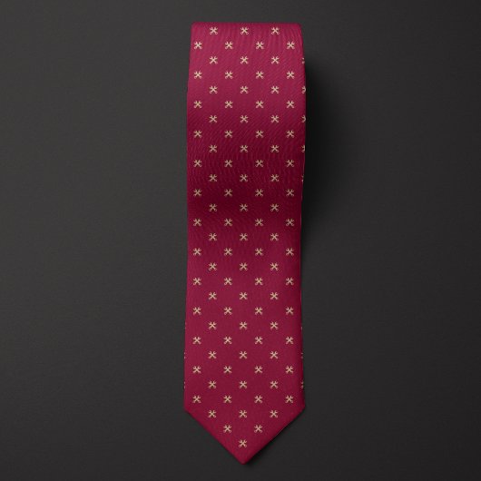 Cravate Motif de clé Bourgogne et or