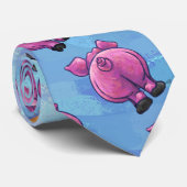 Cravate Motif de cochon de tête et de queue (Roulé)